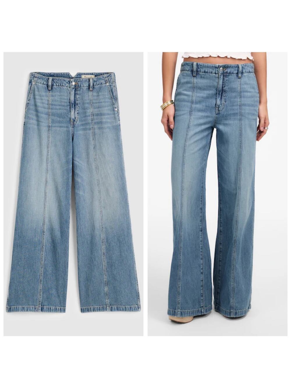 Madewell Wide Sweep Trouser Pants Women’s Cotton Tencel Blend Wide Leg - 29P